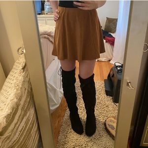 Suede Camel Skirt